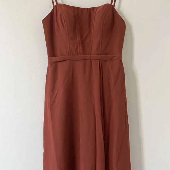 NEW Revelry Nova Chiffon Rust Formal Gown Dress Size 6 - Picture 4 of 11